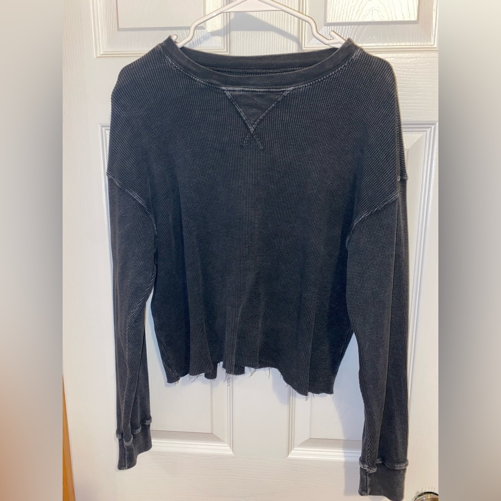 Distressed Waffle Long Sleeve, Size M